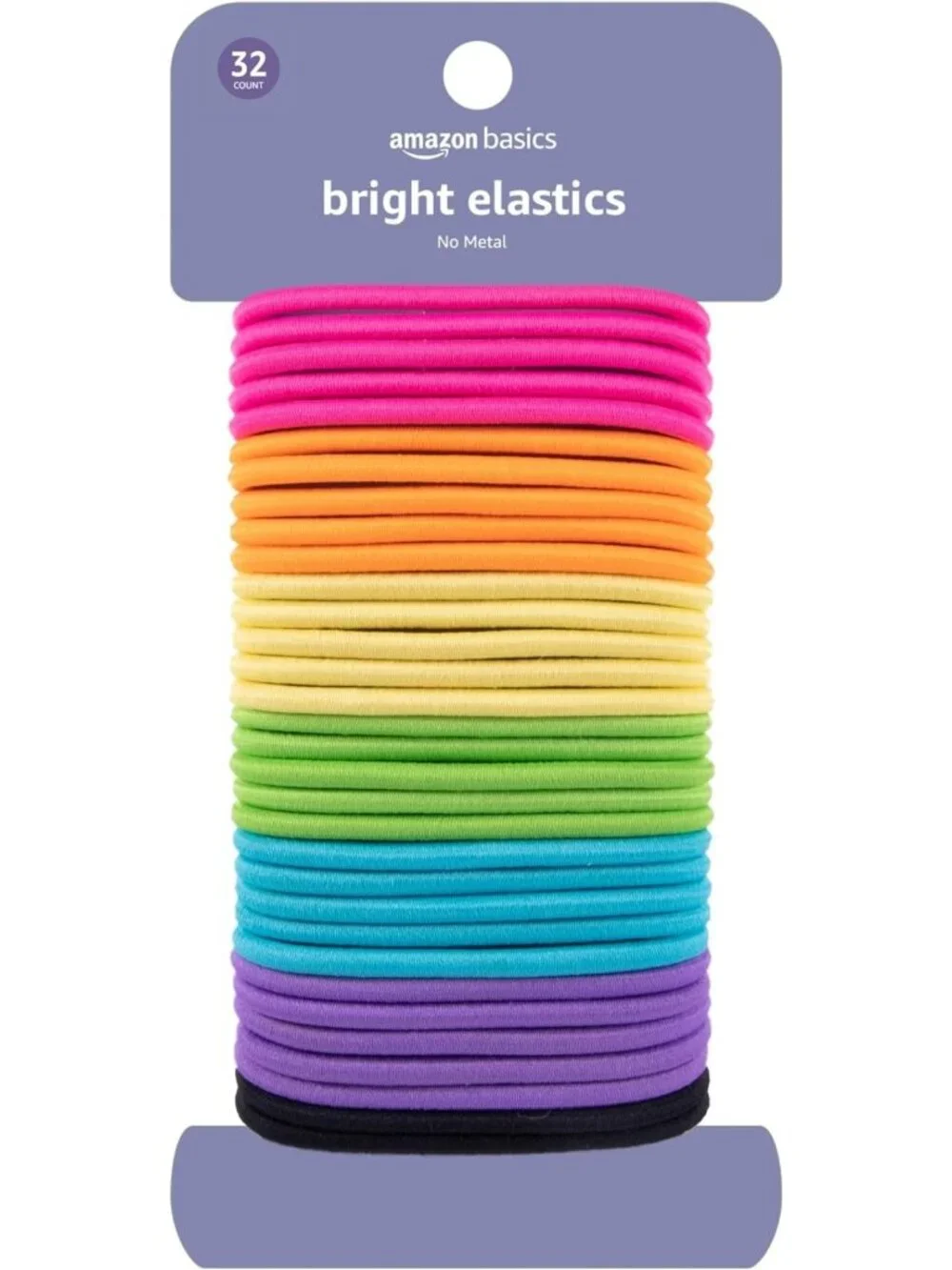 32 Count No Damage Elastic Hair Ties - Snag-Free Ponytail Holders for Thick Hair